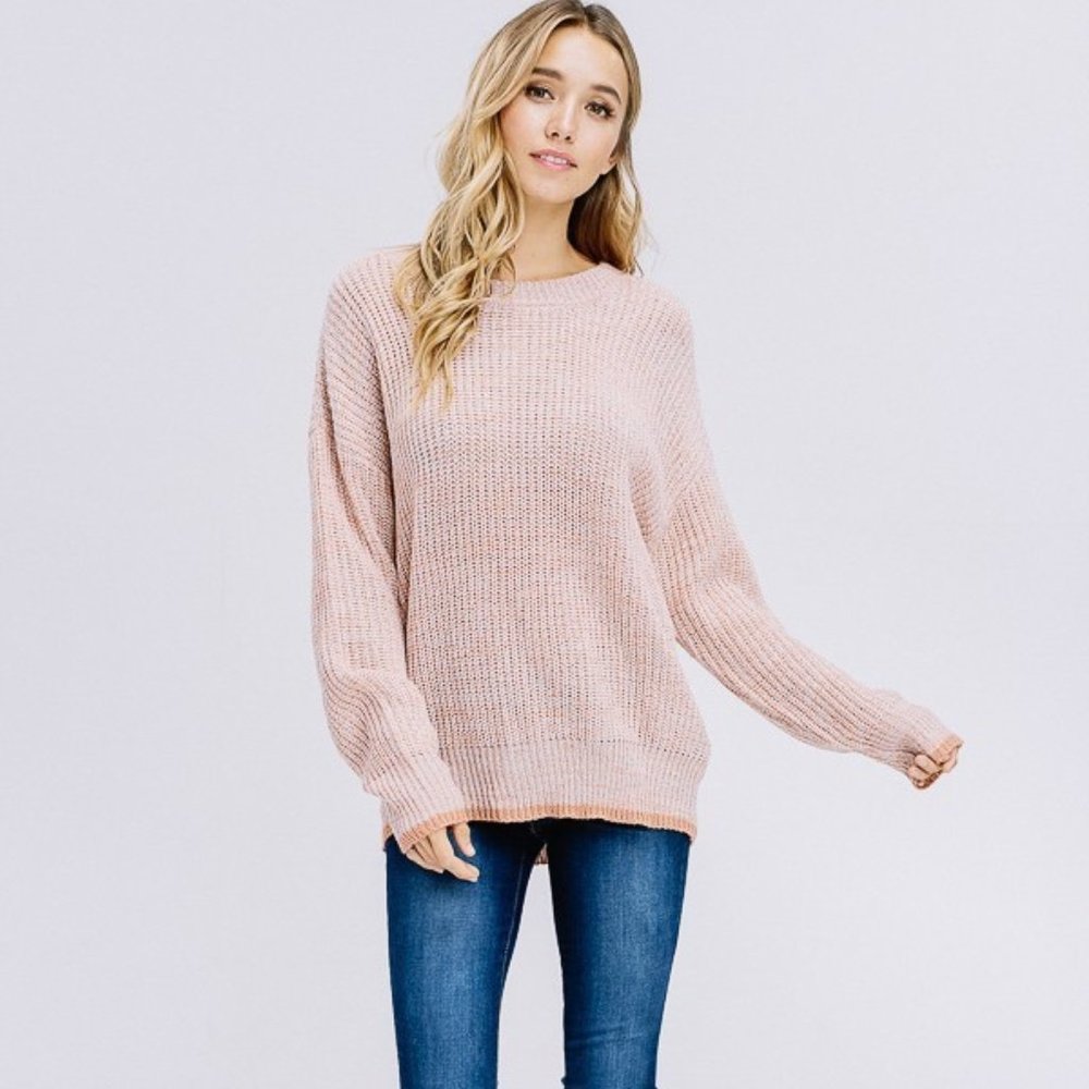 Papermoon Loretta Melange Scalloped Sweater